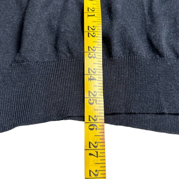 Massimo Dutti | Men | Black Cotton Cashmere Blend V-Neck Sweater | Large - Picture 6 of 9